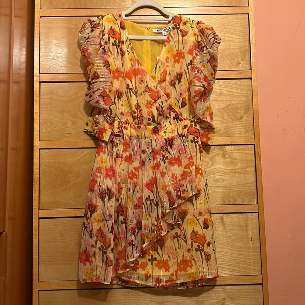 NWT Walter Baker Adriana Dress in Yellow Tulip